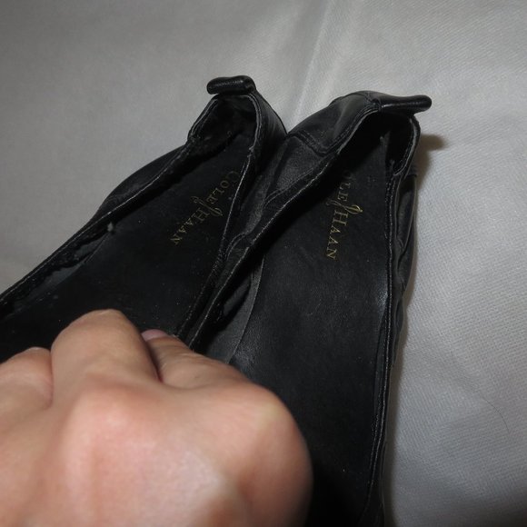 Cole Haan Studded Black Leather Ballerina Flats - Picture 6 of 11